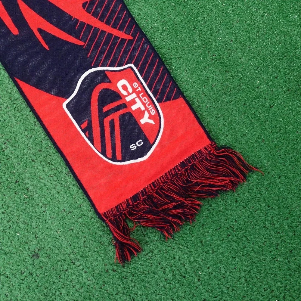 New! St Louis City SC Soccer Scarf Red Navy MLS Soccer Ruffneck Together
